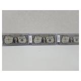 Lot of Three 1957, 57A, 57B Silver Certificates