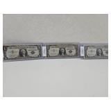 Lot of Three 1957, 57A, 57B Silver Certificates