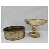 Brass Compote 7 3/4" wide  & Planter