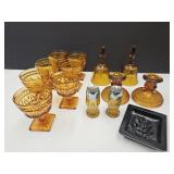 Amber Tiara Glass ware Lot