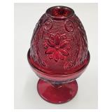 Red Tiara Glass Fairy Lamp