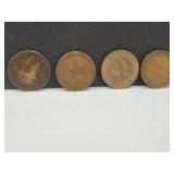 4 British Lg. Pennies 1910, 1917, 1938, 1967