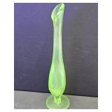Uranium Glass Bud Vase8 1/2" h