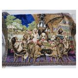 Vtg Tapestry Dogs Playing Poker 66" by 46"