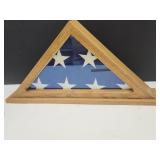 Oak Display Box 25" L w FREE Flag