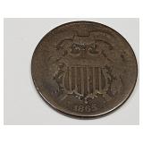 1866 2 Cent Coin
