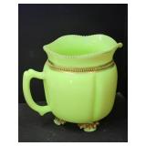 Beautiful 6.5" Footed Uranium Pitcher