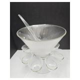 Federal Glass MCM Puch Bowl Set w/Holder