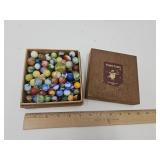 LOT Of  VINTAGE MARBLES     w Box