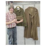 Military  Hats, Wool Clothes  MED  &36 Long  Coat
