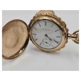 Ladies Elgin Pocket Watch w Chain Needs Cleaned