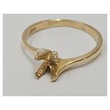 18 KP  Gold Ring  Size 6 No Set