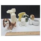 Vintage Lot of Dog Pottery Planters
