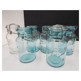 6 Vintage Ball Jars with Wire Bales