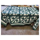 Nice 95" by 79" Hand Stitched Quilt
