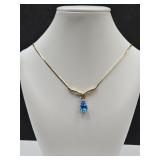 10K Gold Necklace See Weight W Topaz