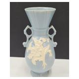 Wells USA Cameo Blue 9" H Pottery Vase