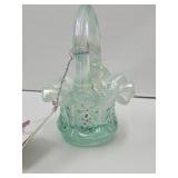 Fenton Glass Opalescent Basket 3"w