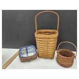 Longaberger Baskets 2 3/4" high to 8 1/2" h