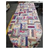 Cabin Quilt 66 x 84" Needs Some Repairs