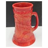 Red Slag Glass Fenton Beer Stein 6 3/4"H
