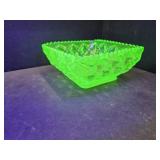 Uranium Glass Dish  5.5" wide