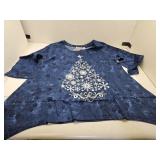 NIP Miss Navy Shimmering Tree Tunic Sz XL