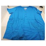 NIP Miss Turquoise Cotton Knit Top Sz XXL