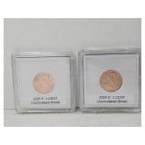2 UNC 2025 Last Issue Shield Cent Coins D & P