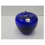 LG Blenko Cobalt Glass Apple