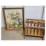 Henk Bro Litho Art Print & Maple Magazine Rack