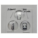 3 Grams .999 Fine Silver
