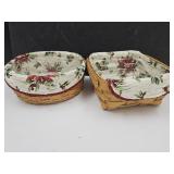 2007 Longaberger Baskets with  Poinsettias Fabric