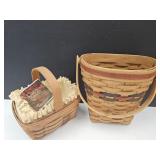 2 Longaberger Baskets 7" & 8" Wide