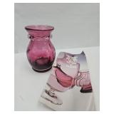 Cranberry Pilgrim Glass  Vase 4 1/2" h