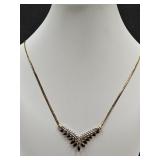 10k Gold Necklace  Diamonds & Sapphire ?