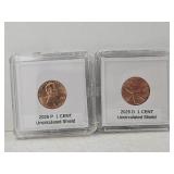 2 UNC 2025 Last Issue Shield Cent Coins D & P