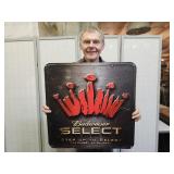 Metal BUDWEISER SELET Embossed Sign 24"