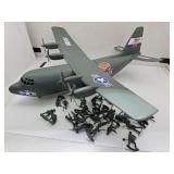 VTG Plastic Military Plane 24" w Plastic Army Men