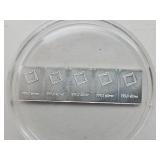 5 Grams .999 Fine Valcambi Silver Bars