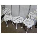 Cast Iron Chairs & Table 1 chair has crak