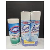 New Clorox Wipes & 64 Total OZ Lysol Spray