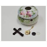 VTG Hair Receiver Cross Brooch & PIn