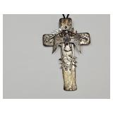 Large Unmarked Cross Silver ? 40th Ordanation4.5"l