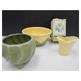 6.5" Shawnee Pottery Bowl, Planters, Match Tin