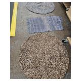 3 Throw Rugs Round are 37" & 21