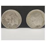 2 Silver Roosevelt Dimes 1953 & 1957