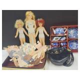 Paper Dolls w Clothes, Play Purse, Japan Mini Tea