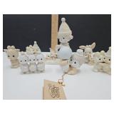 Precious Moments Lot Puppies, Bunnies, Clowns +