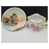 Noritake Bowl 5 3/4" w & Mustache Cup Numbered